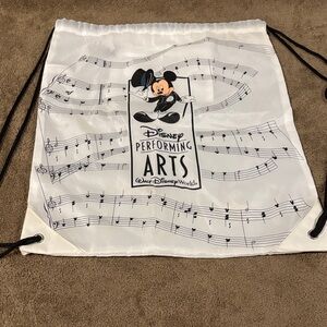 Disney White Drawstring Bag with Musical Mickey Design